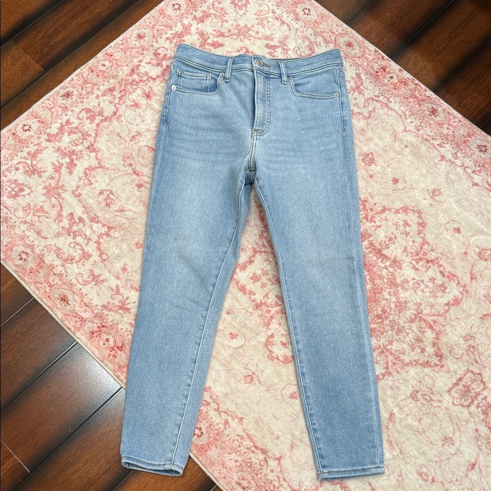 Express Light Blue Women's Skinny Jeans CROP HIGH RISE SIZE 8/R
